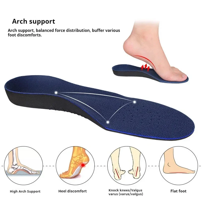 Breathable Arch Support Foot Cushion Insoles Shock Absorption Non Slip Shoe Inserts for Men Women Walking Sneakers