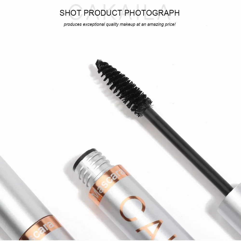 CAKAILA New Waterproof Mascara Lengthens Eyelashes Extension Black Silk Fiber Mascara Female Makeup Cosmetic Waterproof Mascara