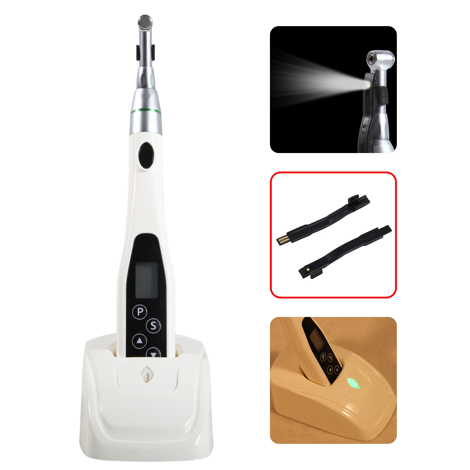 Dentystyczny endodontyczny Mini lokalizator wierzchołków ekran LCD/bezprzewodowa 16:1 kątnica/pliki z kanałem korzeniowym Endo