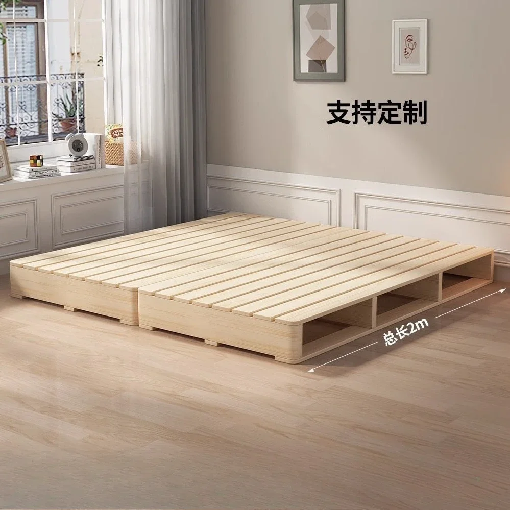 Tatami row skeleton without bedside breathable moisture-proof solid wood bed frame rental house Japanese-style low bed homestay