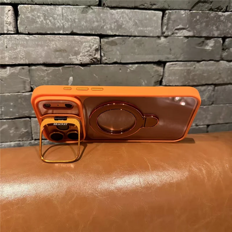 Double Bracket For Magsafe Glossy Case For iPhone 18 17 16 13 15 14 11 12 Pro Max Air Shockproof Cases For iPhone 14 15 16 Plus
