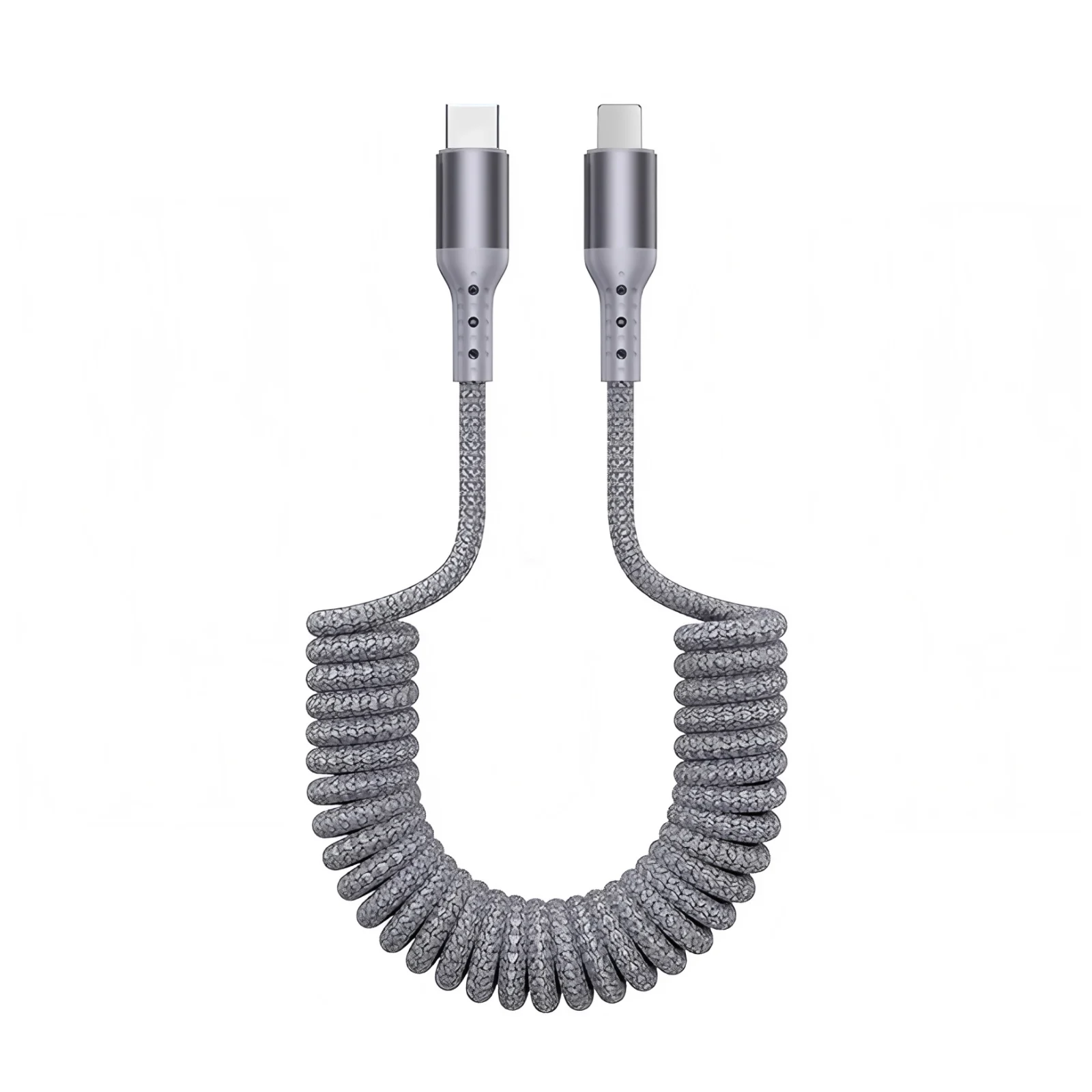 90 graden opgerolde USB-A naar USB C-kabel Rekbaar gevlochten snellaadoplaadsnoer, compatibel met Samsung Galaxy, iPhone 16 - afbeelding 2