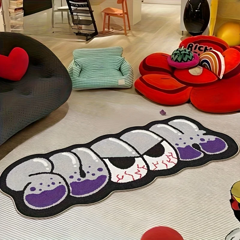 

Fashionable Alphabet Plush Mat Soft Non-Slip Polyester Area Mat with Cartoon Style for Bedroom & Living Room Decor