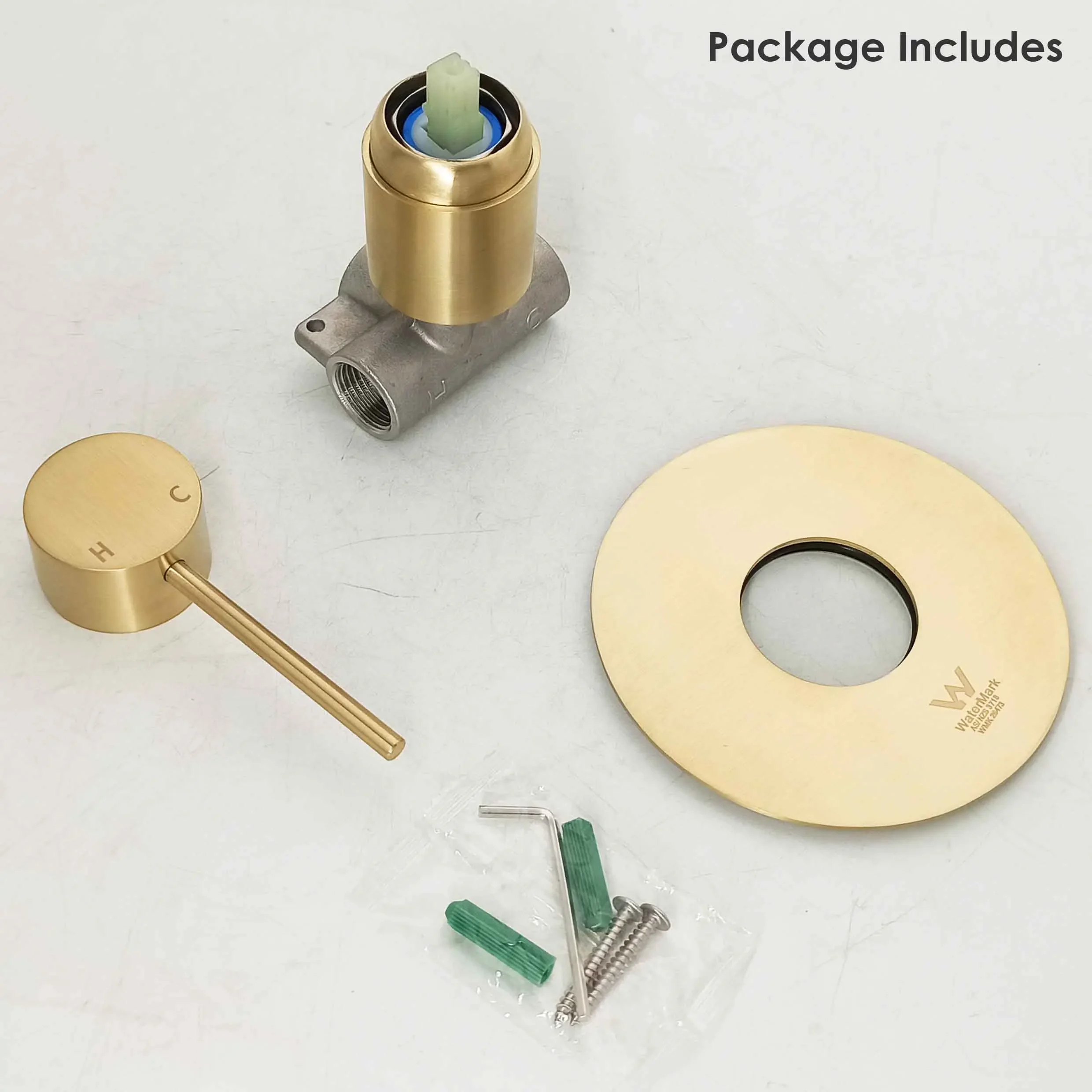 Brushed gold round bath faucet bathroom modern concealed valve wall shower