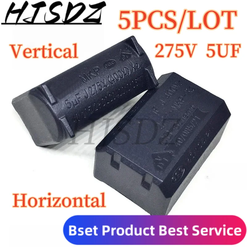 5PCS/LOT 5UF 275V-400V 1200V MKP-X2 inverter capacitor with horizontal/ mounting, durable design