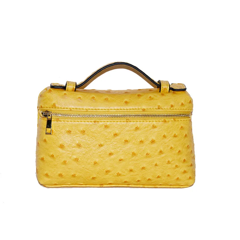 2023 New Luxury High Quality Ostrich Pattern PU Leather Clutch Bag for Women Fashion Trendy Designer Make Up Handbag Purse Bag