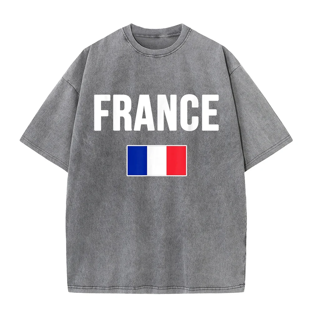 France French Flag T-Shirt 일본 Tシャツ Daily Shirt Gift Short Sleeve Cotton Tee Men Summer Top Graphic Casual Humor
