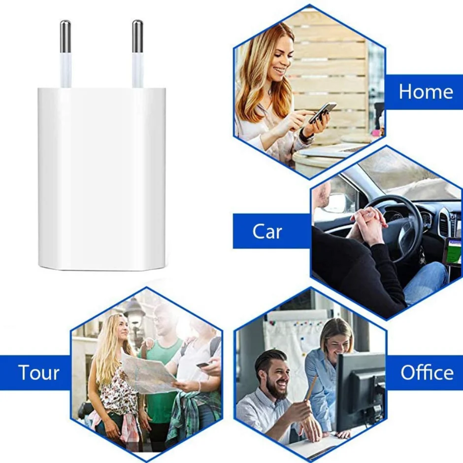 10pcs/lot EU Plug 5V 1A AC USB Charger Wall Power Adapter for Samsung for iphone HTC Huawei Xiaomi Mobile Phone charger