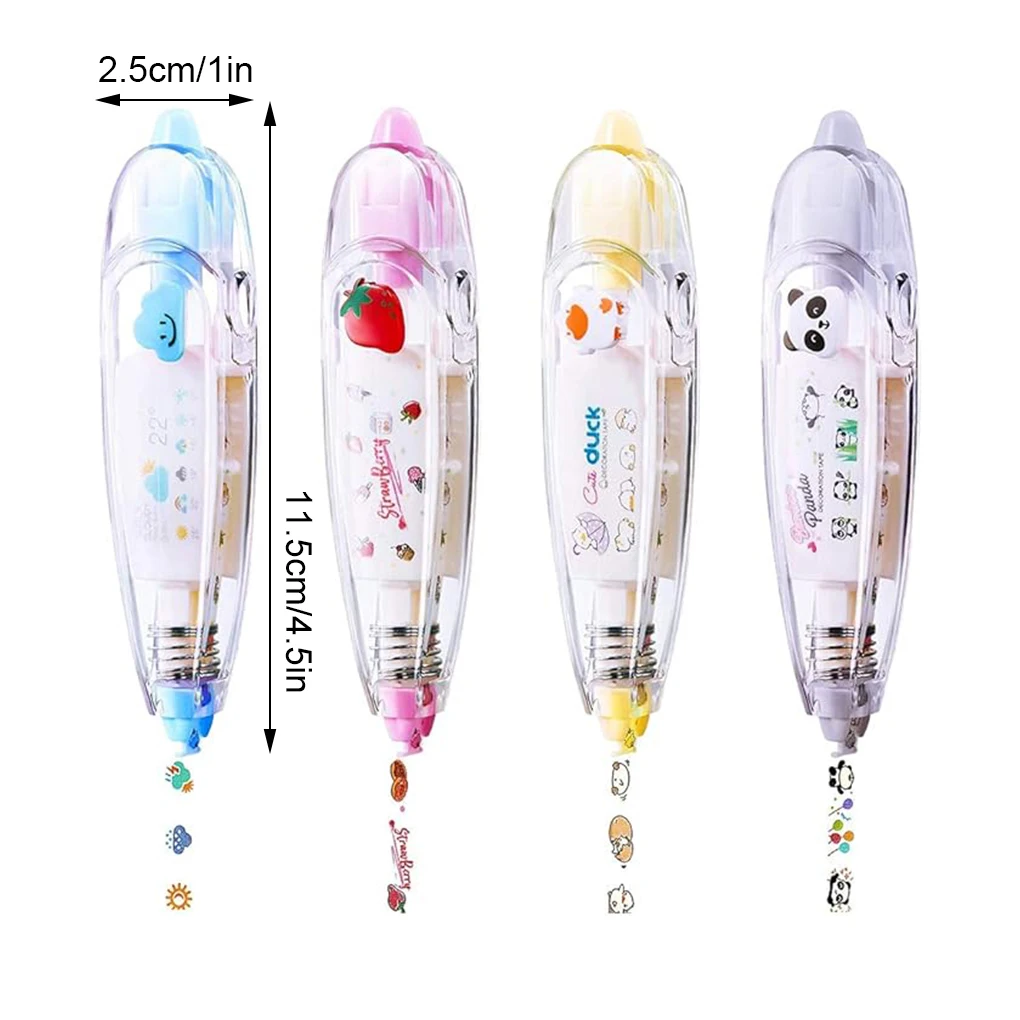 4piece Cute Stationery Writing Tape Sticker Premium Creative And Convenient For Journaling Cute
