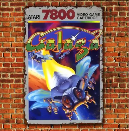 Y1, cartel de metal para videojuegos Galaga, letrero de chapa coleccionable () -aluminio
