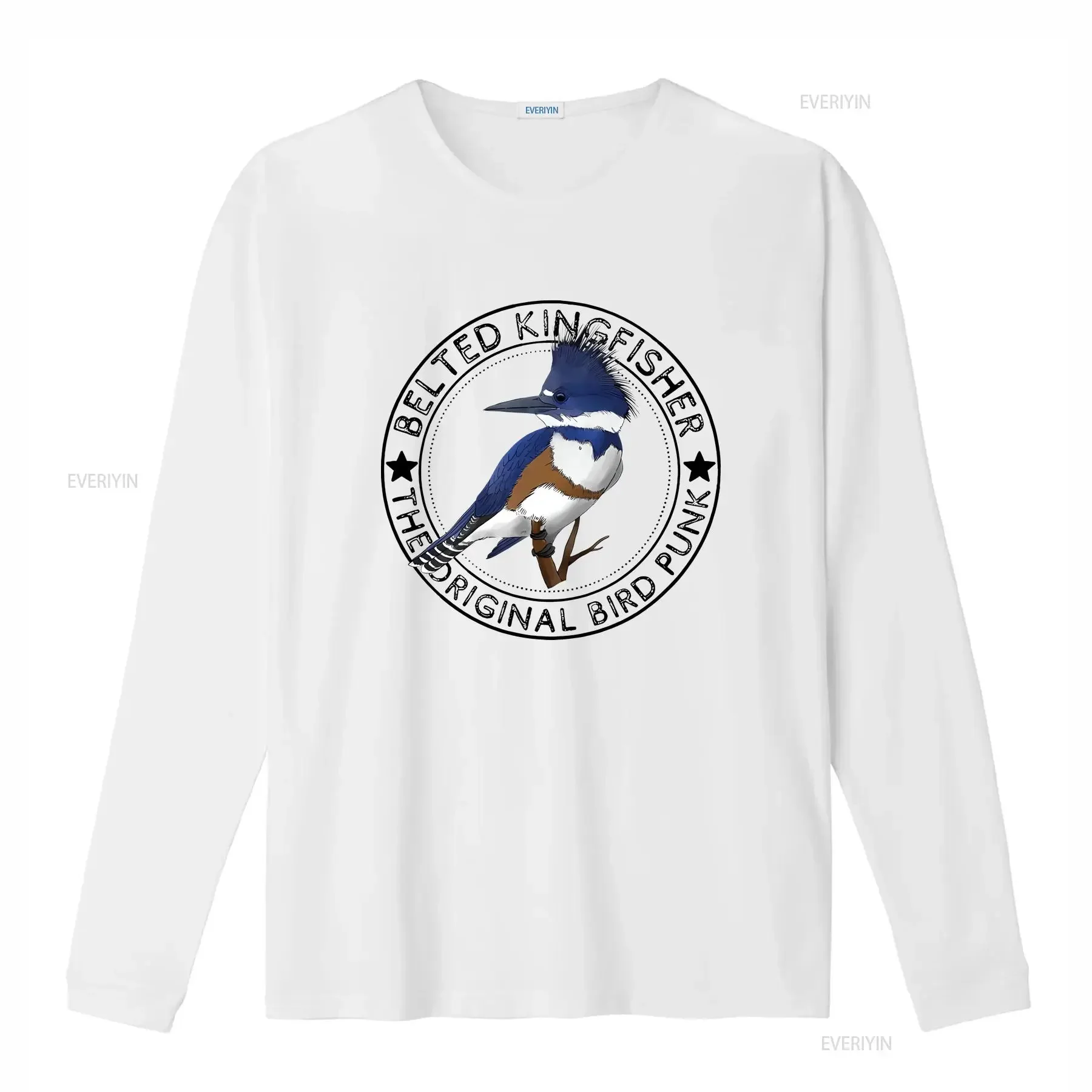 Belted Kingfisher The Original Bird Punk T Shirt  vintage Washed graphic homme Breathable fashion Versatile Comfortable