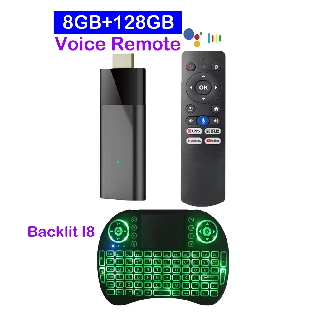 Android16 Q12 TV-Stick 8K Ultra Smart TV Box H313 Google Assistant Dual WLAN 5G Sprachsteuerung BT6.0 8GB 256GB Android 16 Media Player