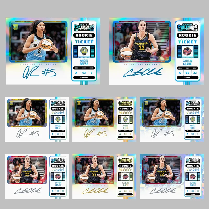 

Panini Diy 2024, конкурс Wnba, новичок, сезонный билет, автографии, ангел Рис, Кейтлин, Кларк, баскетбольная звезда, коллекционные карты, подарок