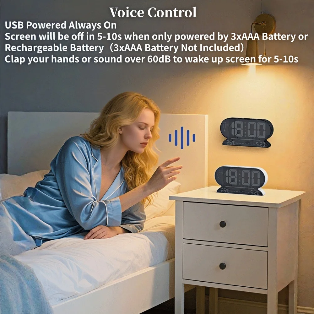 USB Digital Alarm Clock with Temp 3