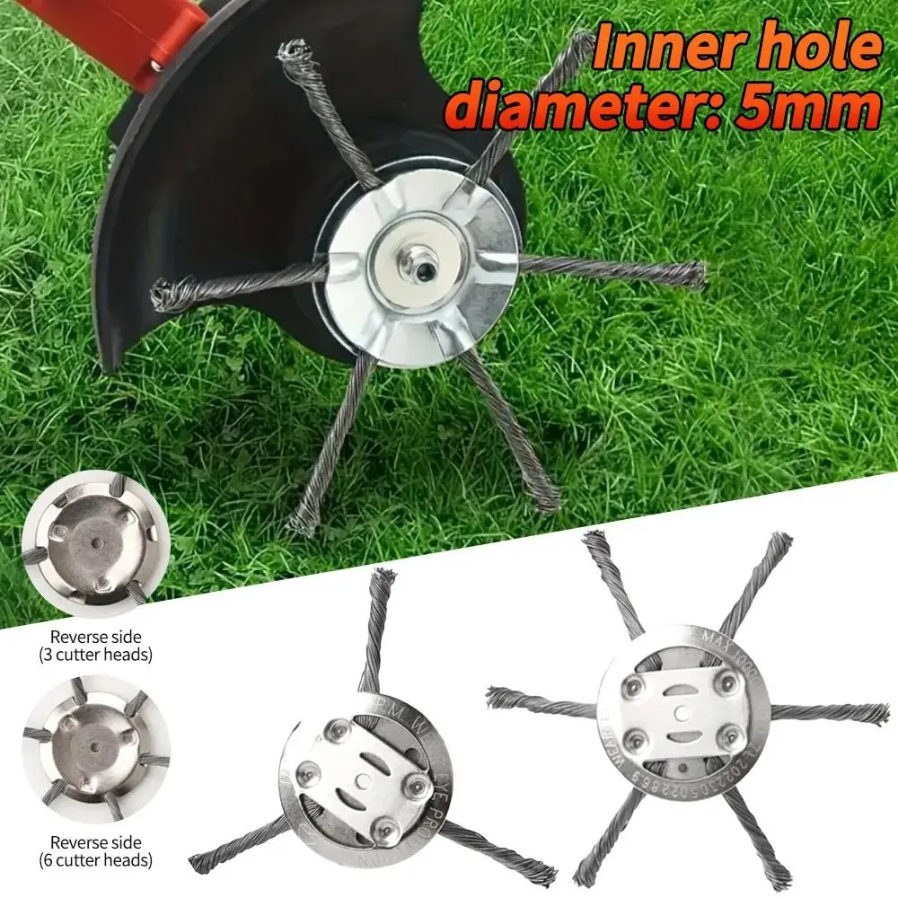 

1Pcs Durable Steel Wire Wheel Lawn Mower Head Removal Moss Rust 6 inch Weed Brush Head Brush Disc Universal Grass Trimmer Head