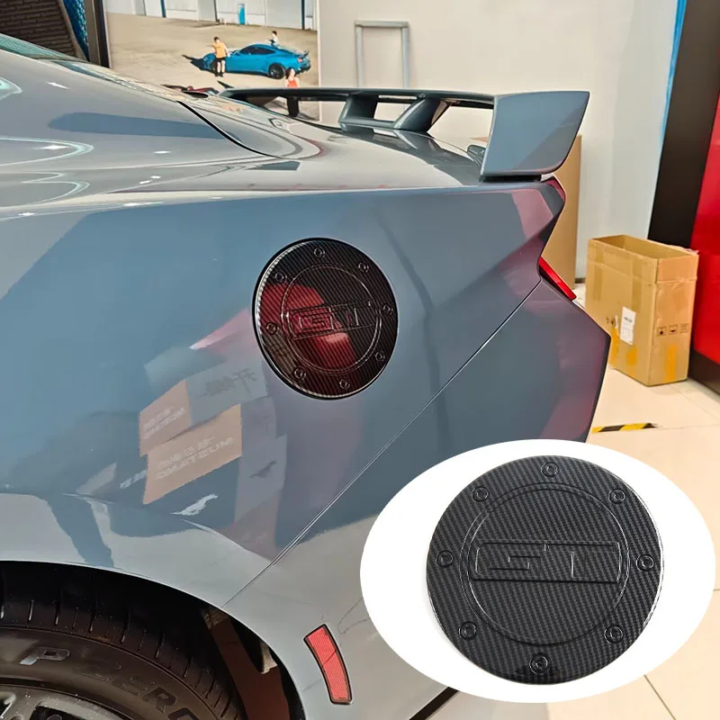 For Ford Mustang 2024 2025 ABS Carbon Fiber Fuel Gas Tank Cover Trim Oil Gasoline Cap Molding Sticker Car Auto Accessories