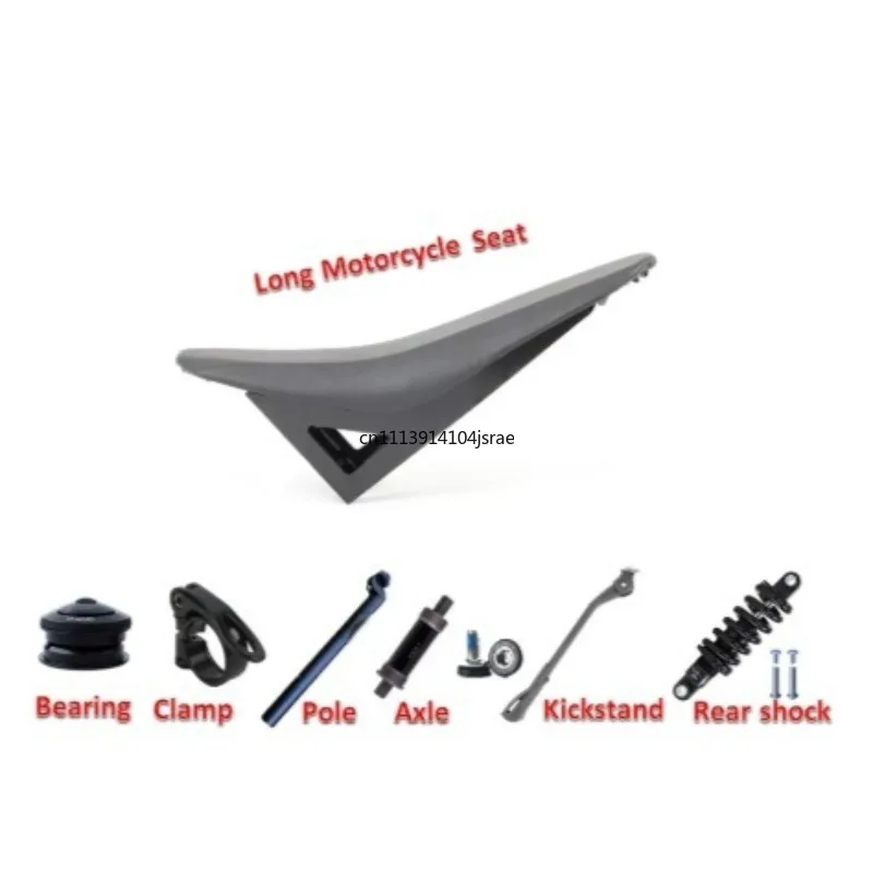 Comfortable Long Motorcycle Seat, Extended Saddle for Electric Bicycle E-Bike, Replacement Long Seat Cushion for Motorbike
