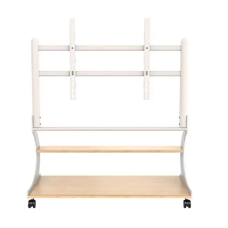 Mobile TV bracket, TV hanger, floor-to-ceiling solid wood pulley double-sided hanging cart 50-120 inches universal