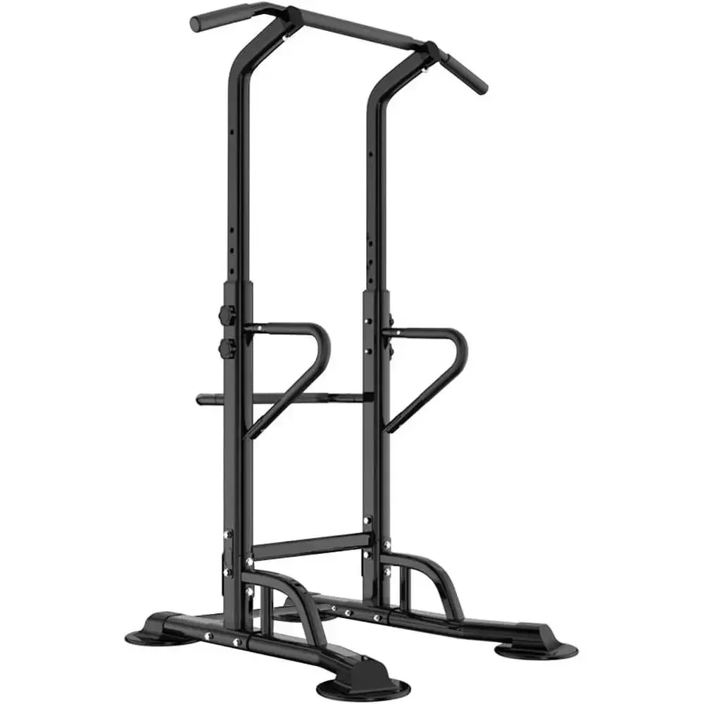

Adjustable Height Pull Up & Dip Station - Home Strength Training Equipment with Sturdy Chin-Up Bar