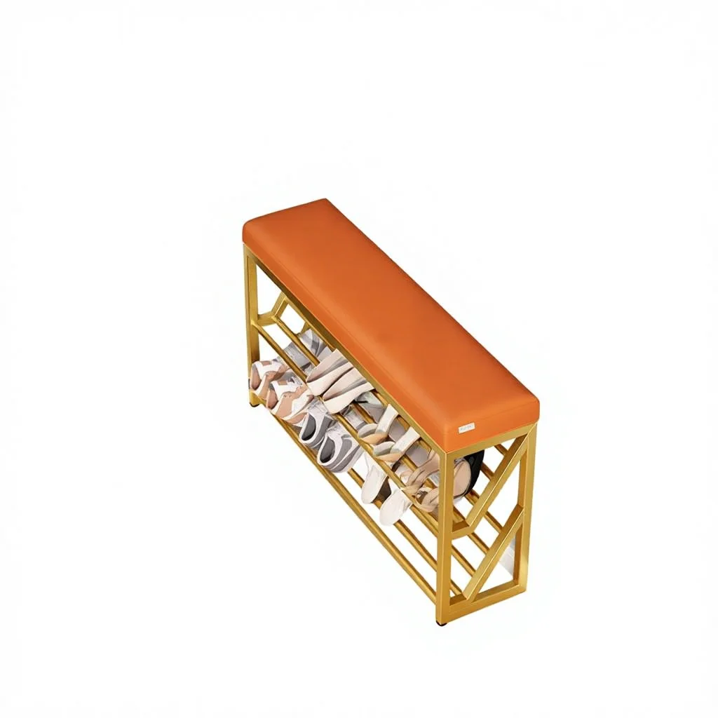 

Ultra Narrow 20cm Metal Shoe Changing Stool Integrated Bench Light Luxury Design For Home Entrance/Entry-Simple Shoe Wearing
