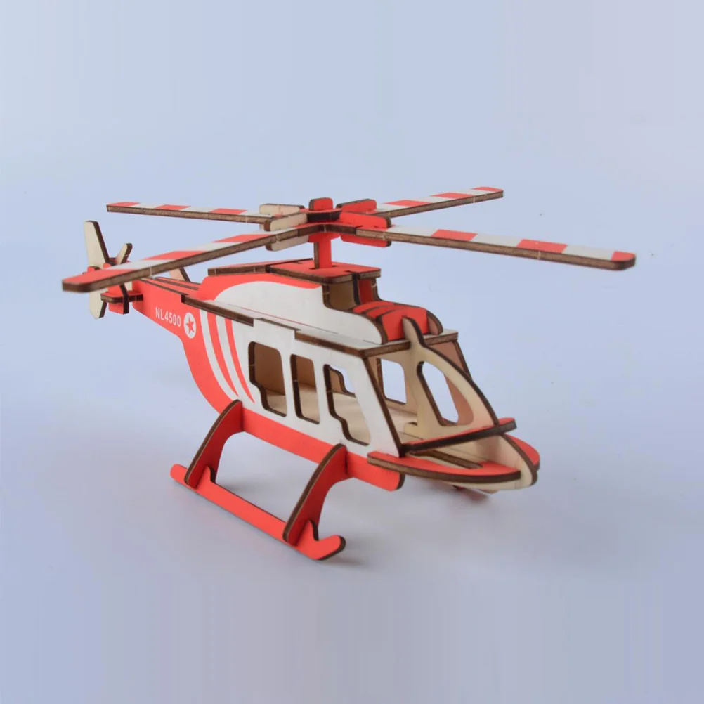 ثلاثية الأبعاد لغز خشبي مجموعة هليكوبتر كبيرة مشرق اللون السلس الخشب التعليمية للأطفال بناء لعبة ألغاز الدماغ دعابة أجهزة الكمبيوتر #1
