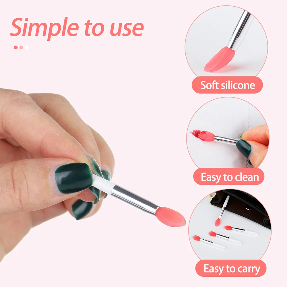 30 Pieces Creative Silicone Lip Brush with 1 Lip Film Brush Dust-proof Cover Applicator Cosmetic Lipstick Brush Set