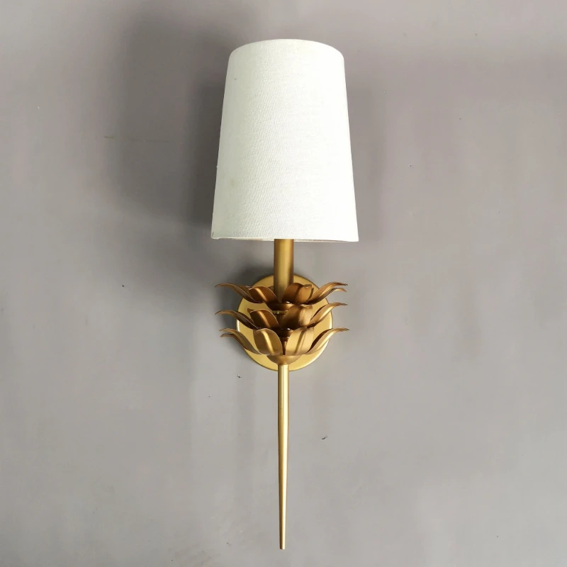 American Retro Wall Lamp Gold Foil Retro Metal Wall Light flower leaf Shaped Living Room Decor LED Staircase Corridor Lighting