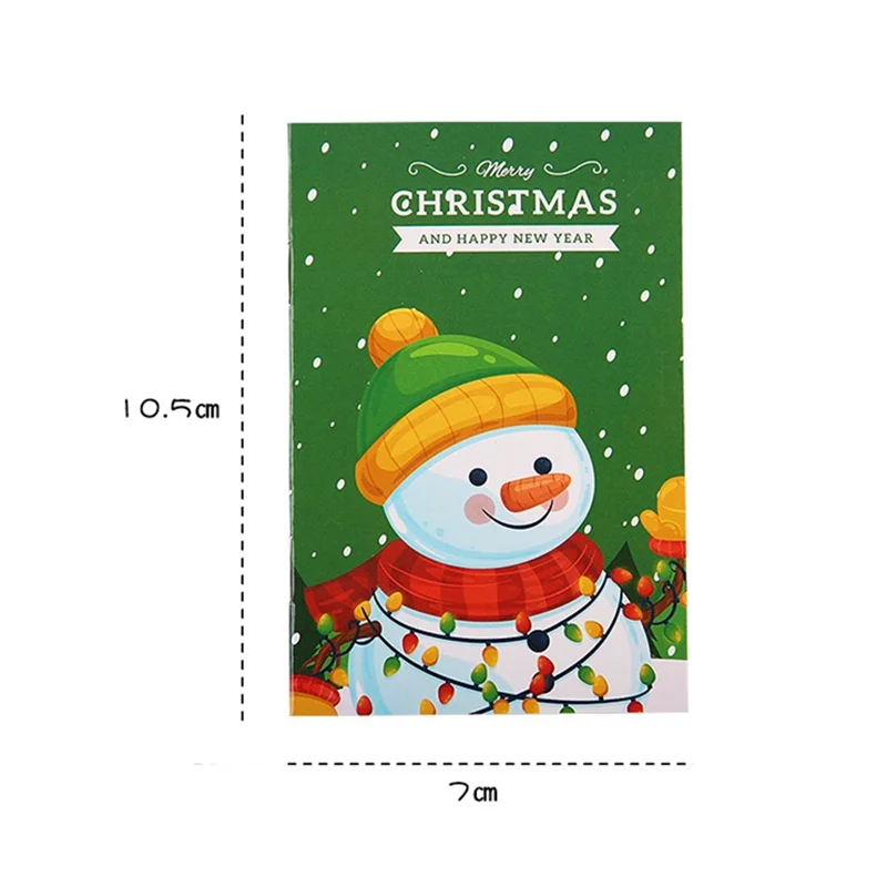 8pcs Cartoon Christmas Notebook Kawaii Christmas Man Snowman Notepad Portable Pocket Notepad Student Prizes Gifts