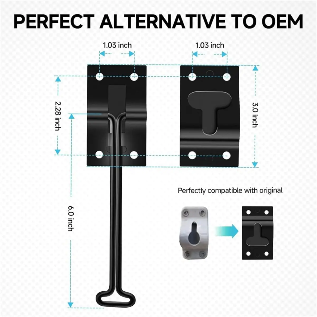 2 Pcs RV Door Holder with Silent Snap, Upgrade Noiseless Black Metal Door Holder Trailer Door , Catch