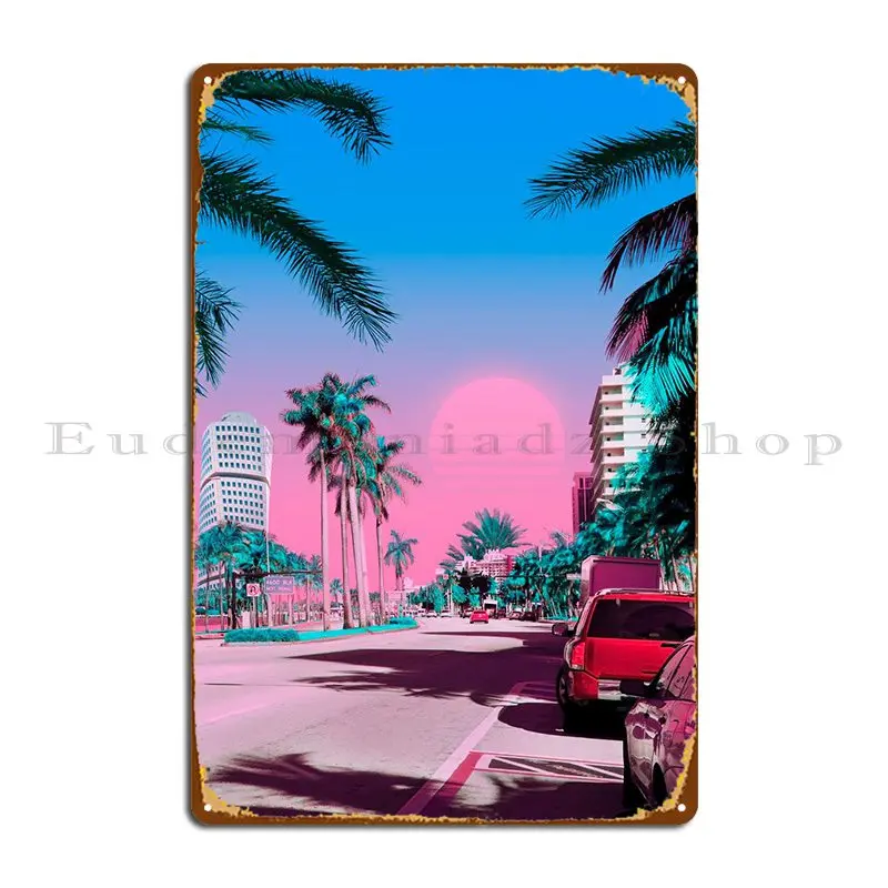 Miami Vice City Metal Plaque Poster Pub Cave Personalized Home Wall Mural Tin Sign Poster