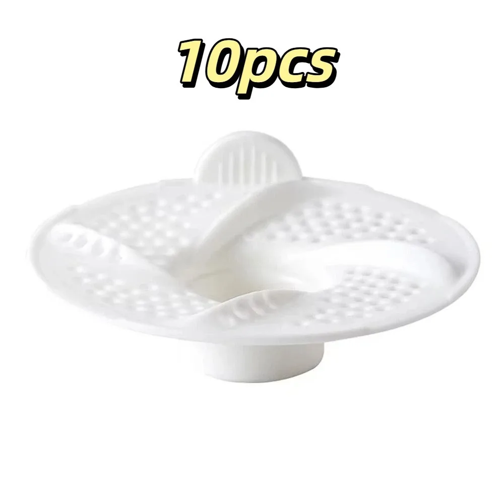10pcs Hygienic Vortex Design Hair Catcher Mesh Design Rotating Drain Cover Hair Collection Bug Proof Drain Strainer Bathtub
