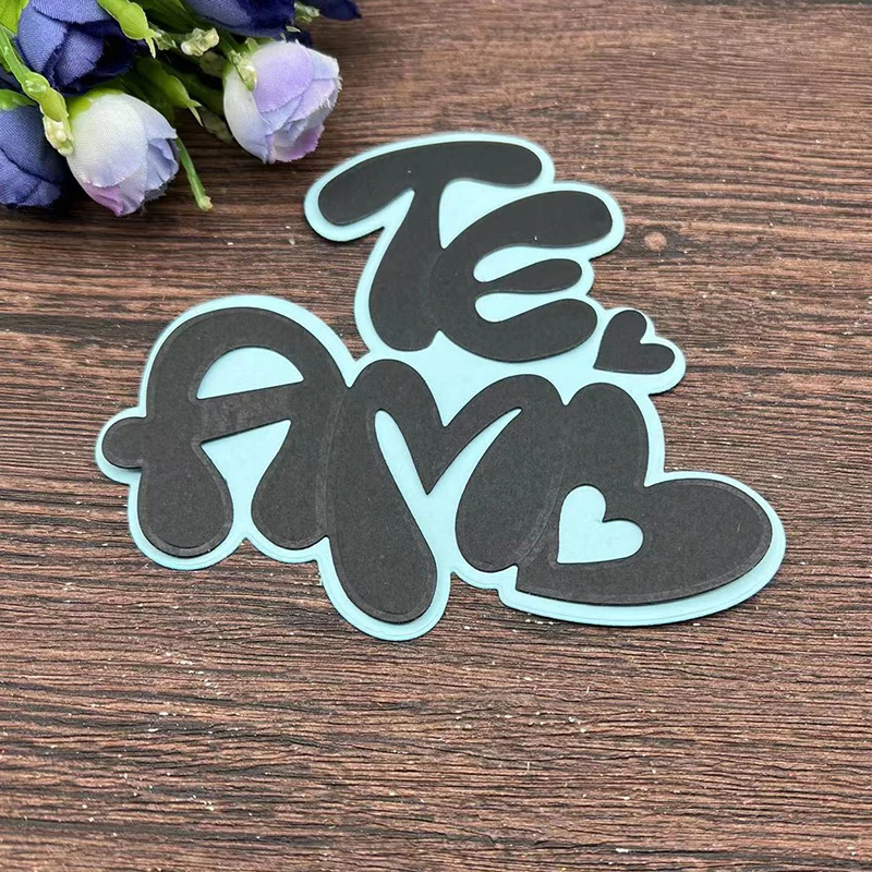 New 2Portuguese I love you lace Metal Cutting Dies Stencils For DIY Scrapbooking Decorative Embossing Handcraft Template