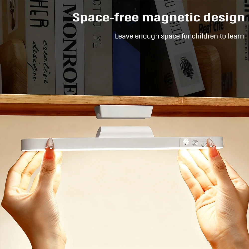 LED Desk Lamp USB Rechargeable Light Stepless Dimming Table Lamp Hanging Magnetic Bedroom Table Reading Rechargeable Night Light