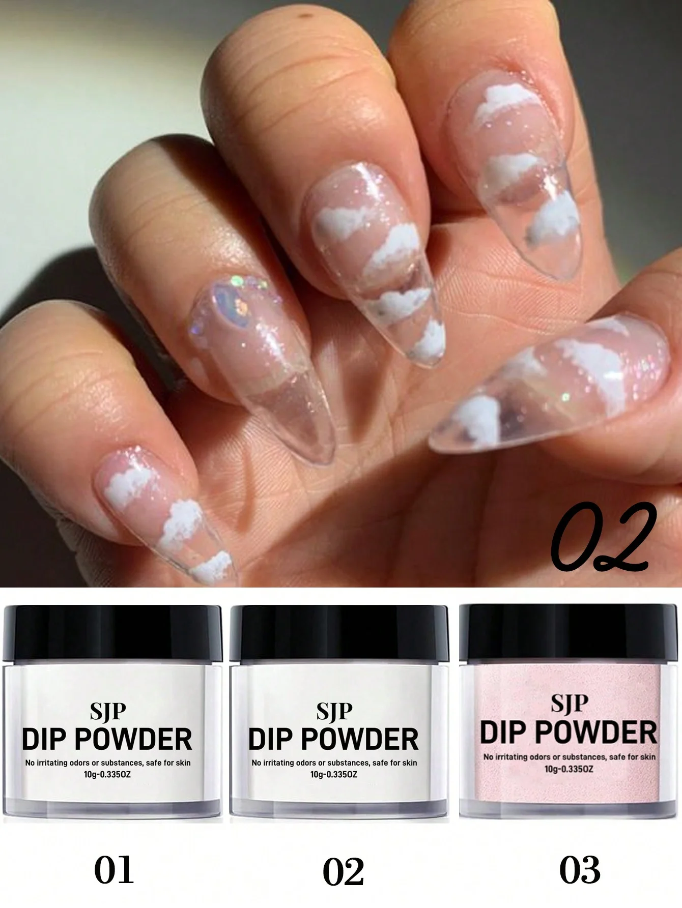 Set da 3 pezzi in polvere acrilica polimerica di cristallo per intaglio Punte per nail art 3D Generatore Sistema acrilico per punte di decorazione per nail art