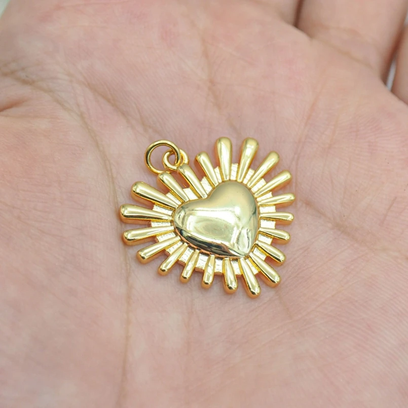 

2Pcs Copper Pendant Point Her Gold Color Approx 24.7x26.6mm Jewelry Special Gift For Women