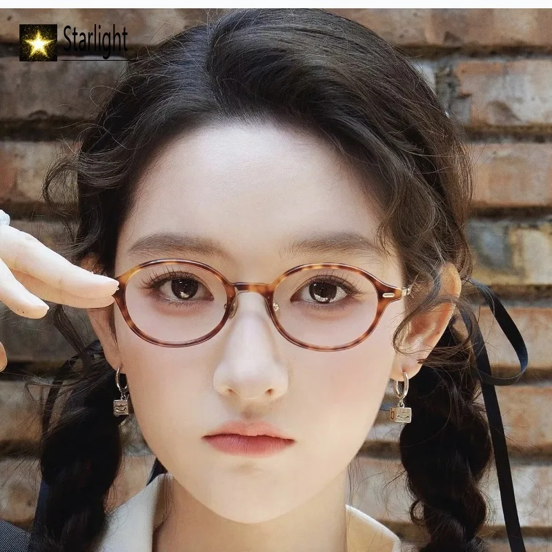 خفيفة للغاية السلحفاة البيضاوي نظارات بمادة الخلات الإطار النساء موضة وصفة طبية القراءة النظارات إطارات أنثى امرأة قصر النظر 144 مللي متر