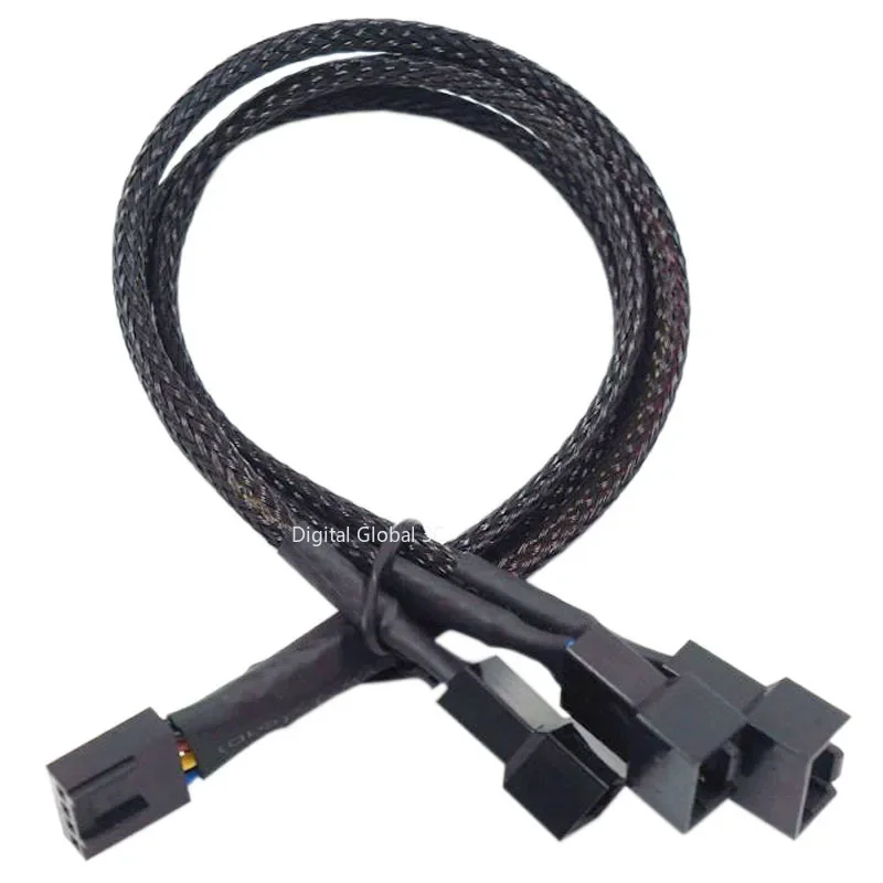 Cavo ventola Pwm a 4 Pin da 1 a 2/3/4 vie Splitter con maniche nere cavo di prolunga da 27cm connettore cavi di prolunga PWM