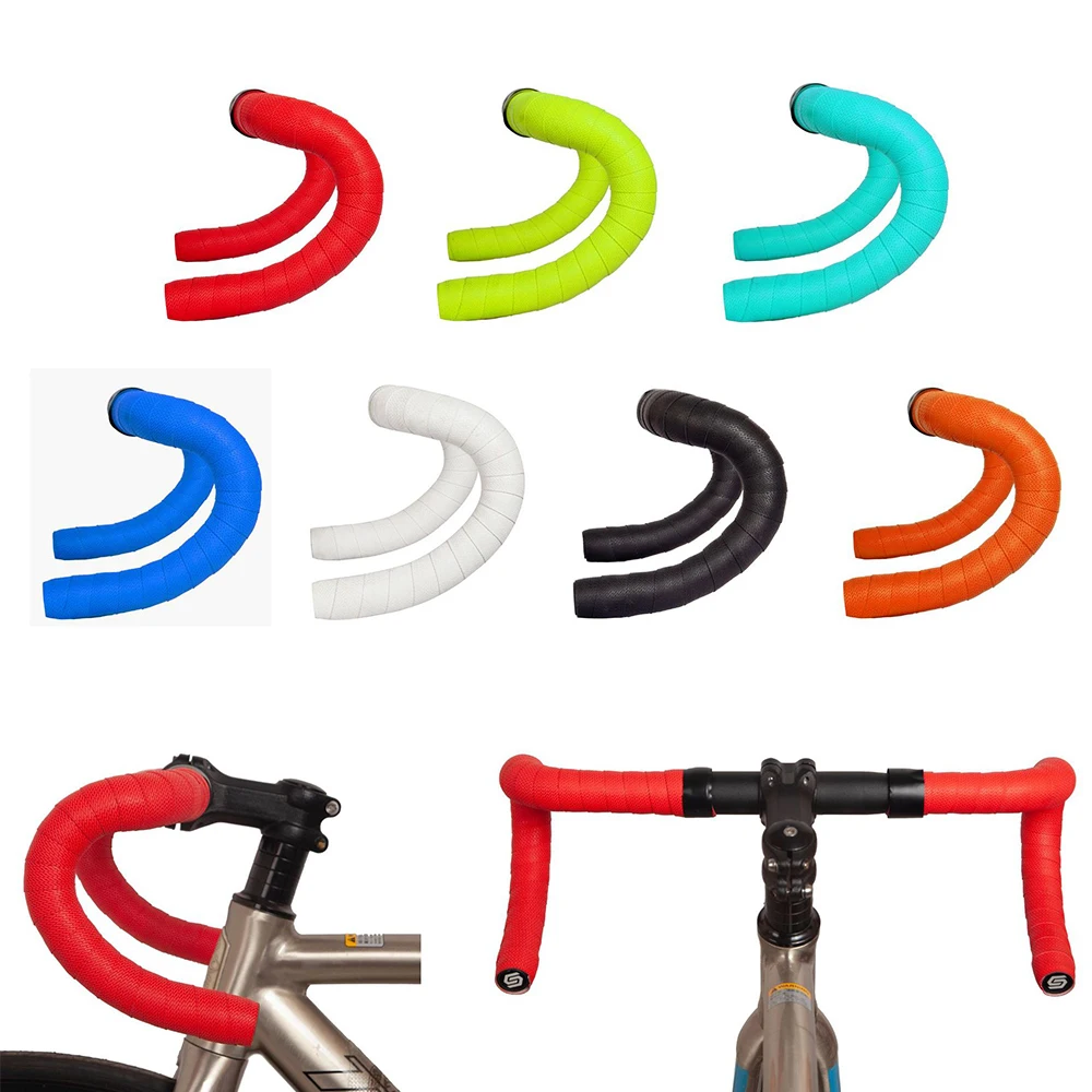 Wholesale PU Shock-absorbing Breathable Road Handlebar Tape Straps Monochrome Non-slip Equipment Dead Fly Bicycle Handlebar Tape