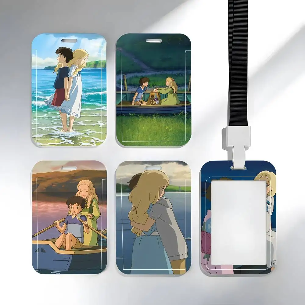 

1pc Anime When Marnie Was There ID Card Sleeve School Card Access ID Card Bus Meal Card Protective Sleeve Easy Push