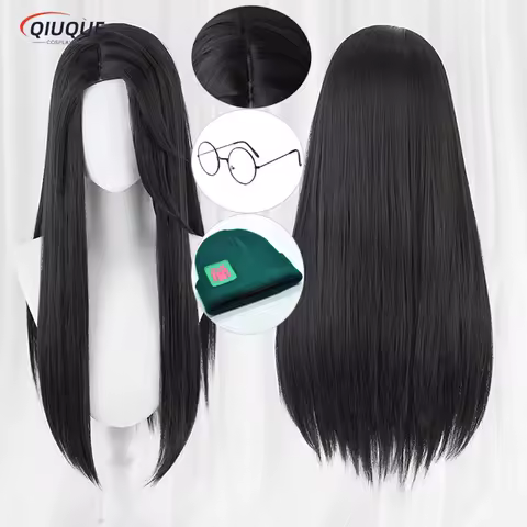 Game VALORANT Killjoy Cosplay Wig Long Straight Black Brown Heat Resistant Synthetic Hair Party Anime Wigs + Wig Cap