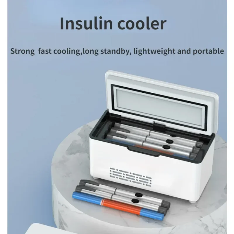 Portable Insulin Cooler Case USB Mini Constant Temperature LED Display Car Medicine Refrigerator Button Type