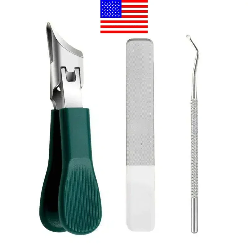 

Struggle with Thick Nails Green Eagle 3-Piece Beak Clipper Set, Cuts/ Lifts/ Files, Durable Stainless Steel for Home/Travel