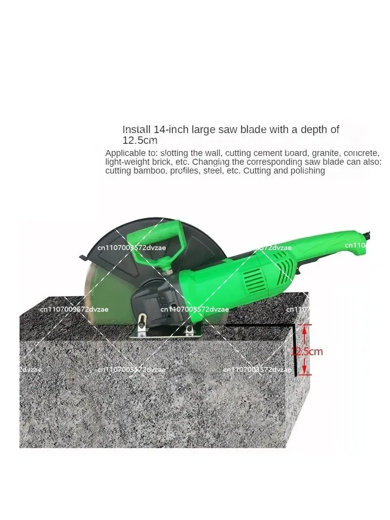 Useful Portable 5200W Electric Stone Cutting Machine 14 Inch Horse Saw for Wall Opening Door Making Road Surface Slotting