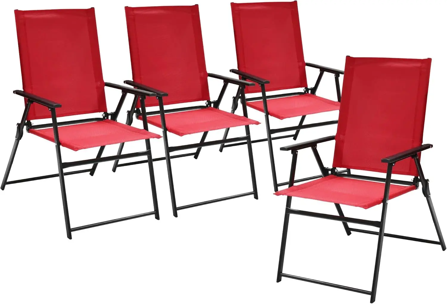 

Patio Folding Chairs, Outdoor Portable Dining Chairs For Lawn Garden And Porch,Set Of 4 - Cherry