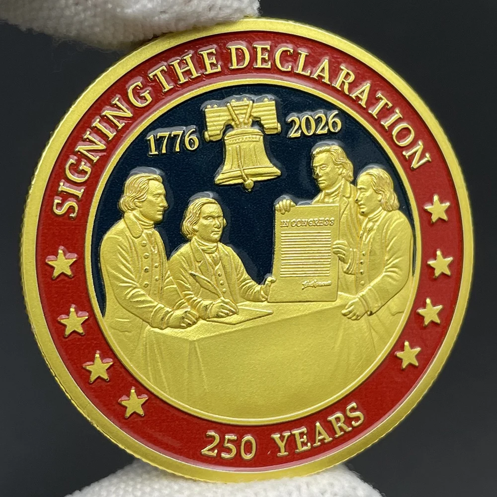 United States 250th Celebration Coin 1776-2026 Challenge Coin Sign The Declaration of Independence Commemorative Coin
