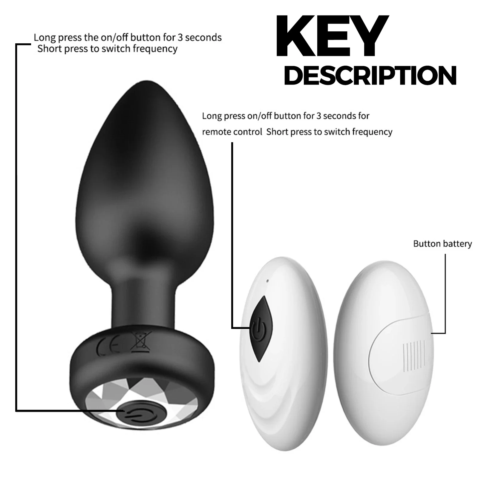 Anal Plug Vibrator for Men Butt Plug Portable Massager Wireless Remote Control Dildo Vibration Sex Toys for Male Adult Toys 18+