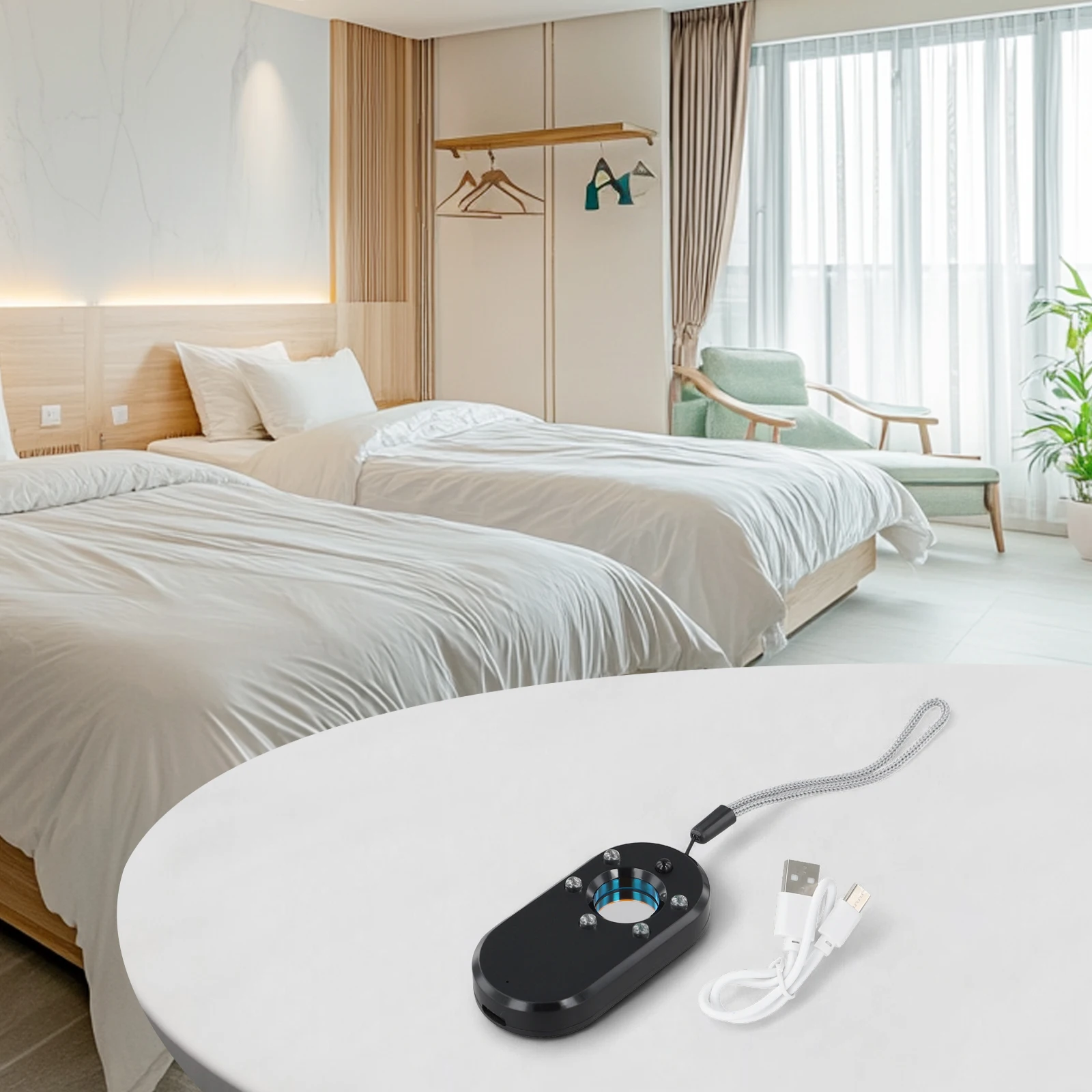 

Портативный детектор для защиты от скрытого наблюдения в частных помещениях, белый, со звуковой сигнализацией, система защиты от вторжений