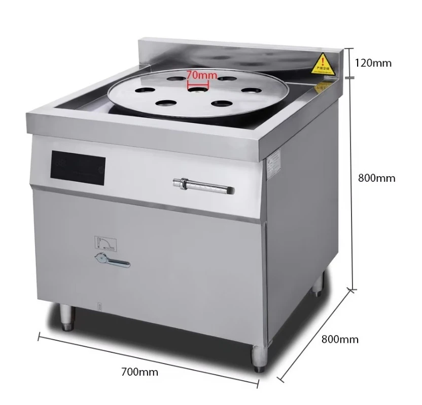 Commercial 15KW electric induction steamer, suitable for buns, dumplings, dim sum, single burner, suitable for restaurants