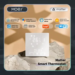 MOES Tuya Matter WiFi Smart Thermostat Temperature Controller Water Boiler Electric Heating With Alexa Google Apple Smartthings