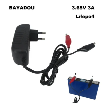 18650 다리미 인산염 배터리 충전기 어댑터, 3.65V 3A DC 스마트 충전기, 3.2V 3.3V 1S Lifepo4, 100 - 240V AC EU US 플러그 클립